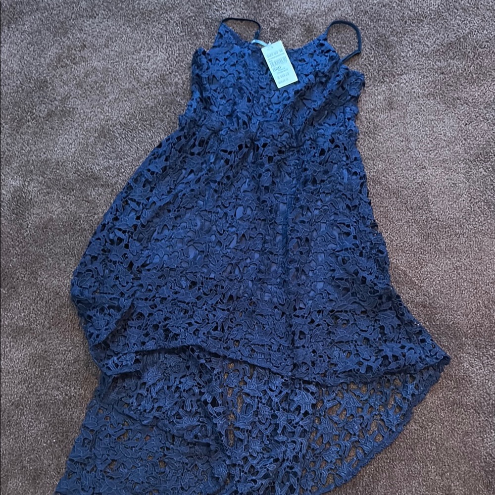 Blue High Low Spaghetti Strap Sundress
